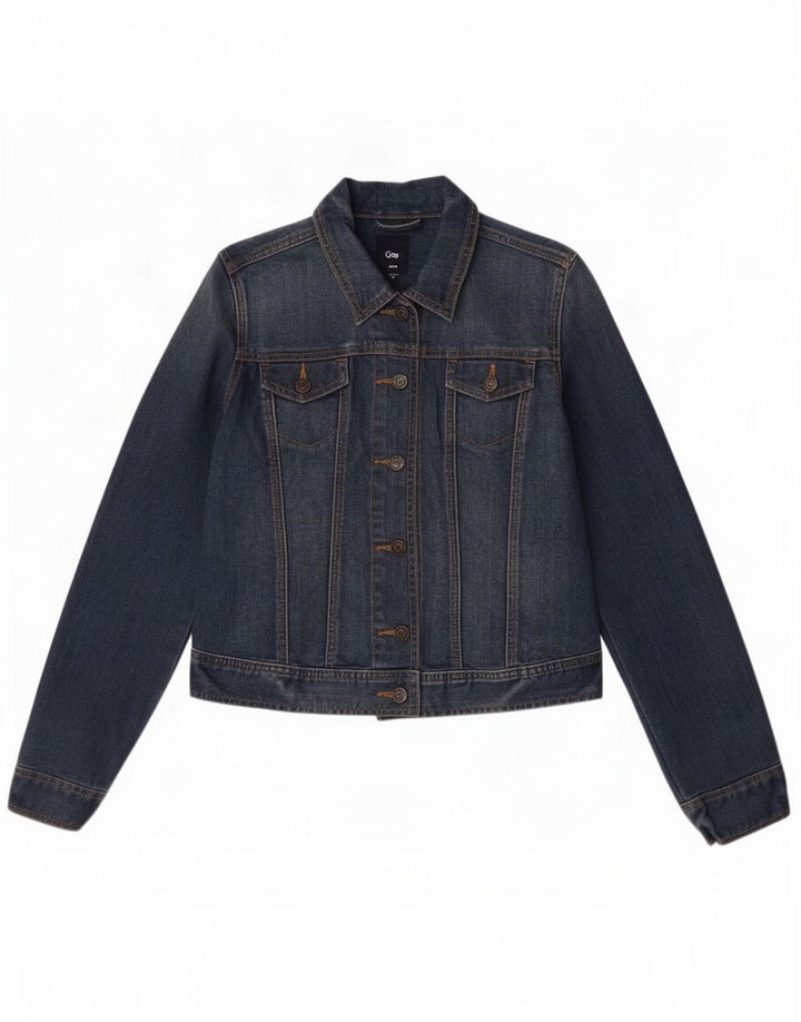 Jachetă de denim crop pentru femei Gap UK 14, bumbac albastru mediu