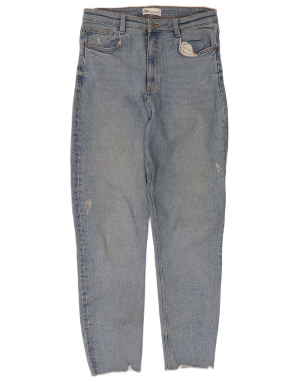 Blugi skinny distressed pentru femei Zara EU 40 Medium L30 L27 Bumbac albastru
