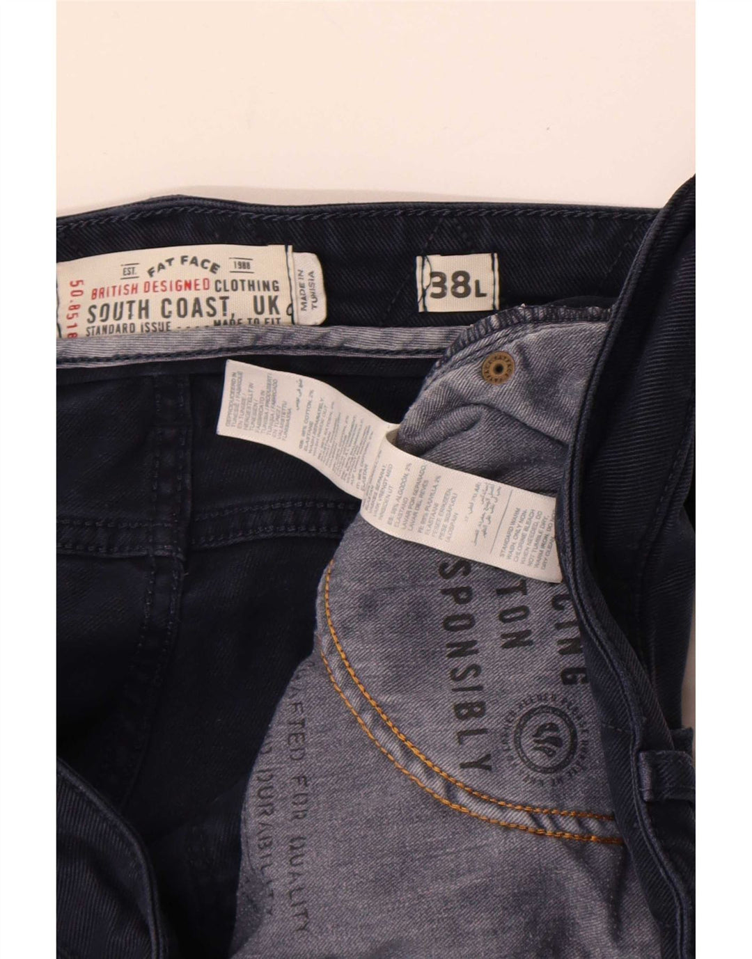 Blugi slim pentru bărbați Fat Face W38 L32 Bumbac bleumarin