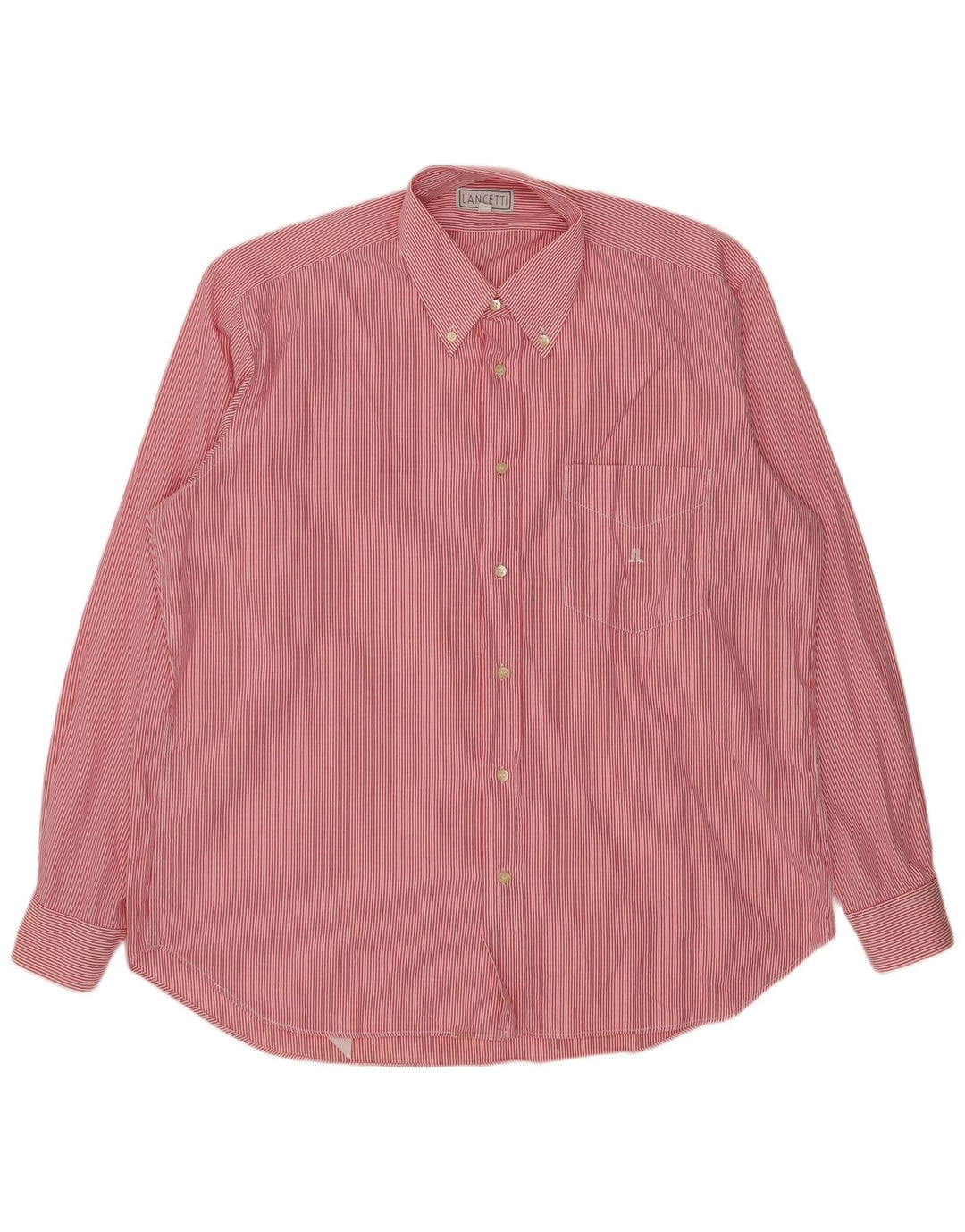 Cămașă pentru bărbați LANCETTI Mărimea 43 17 XL Red Pinstripe