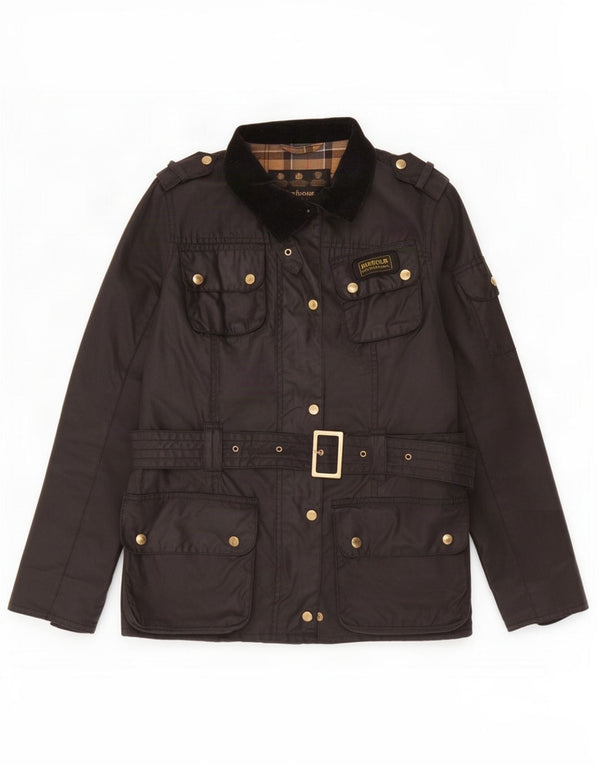 Jachetă pentru femei Barbour din bumbac cerat UK 14 mare neagră