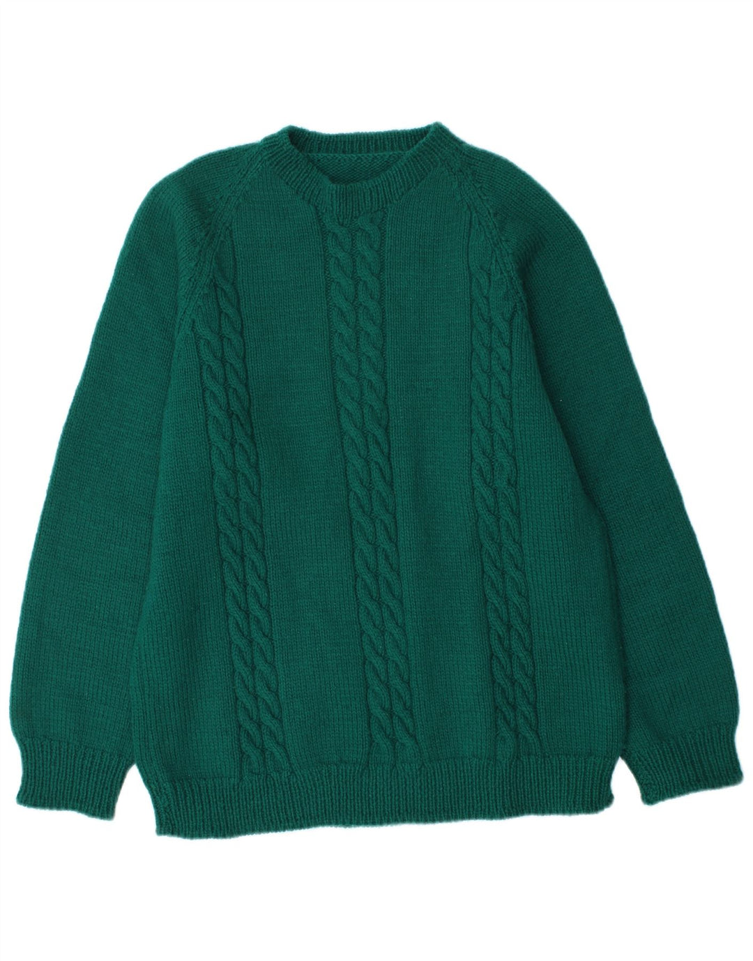 Pulover vintage pentru bărbați cu gâtul turnat verde mediu