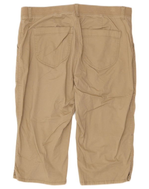 Bermuda Lee pentru femei cu talie medie, cu talie relaxată, bumbac bej, US 14 XL W34