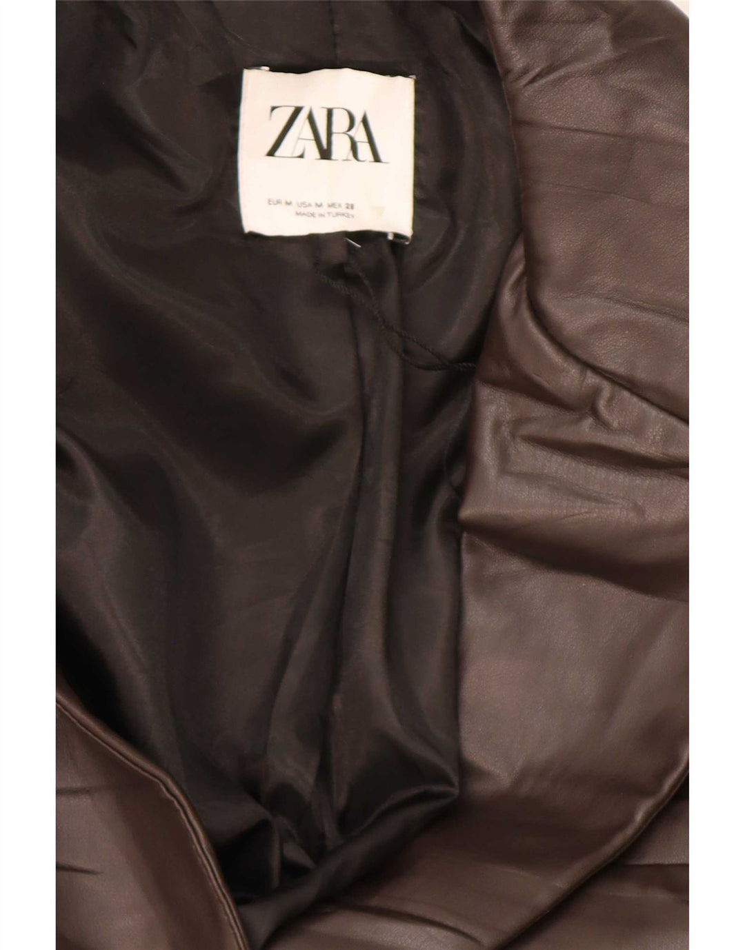 Jachetă Blazer din piele artificială pentru femei, cu 1 nasture, UK 14, maro mediu