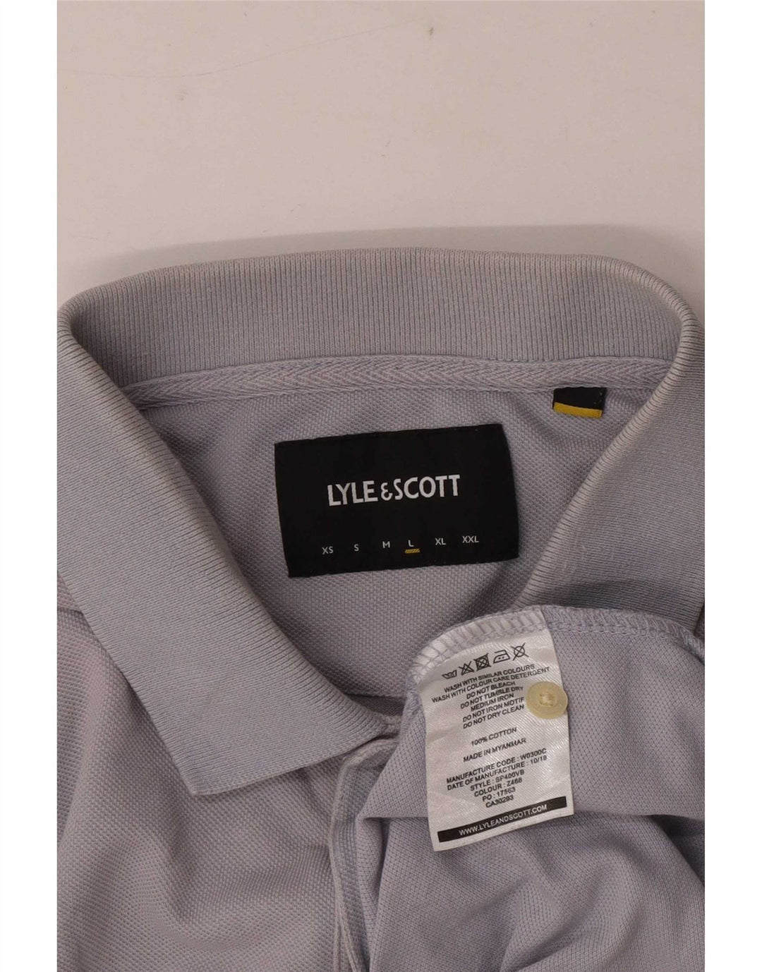 Tricou polo cu mânecă scurtă pentru bărbați Lyle & Scott, bumbac gri mare