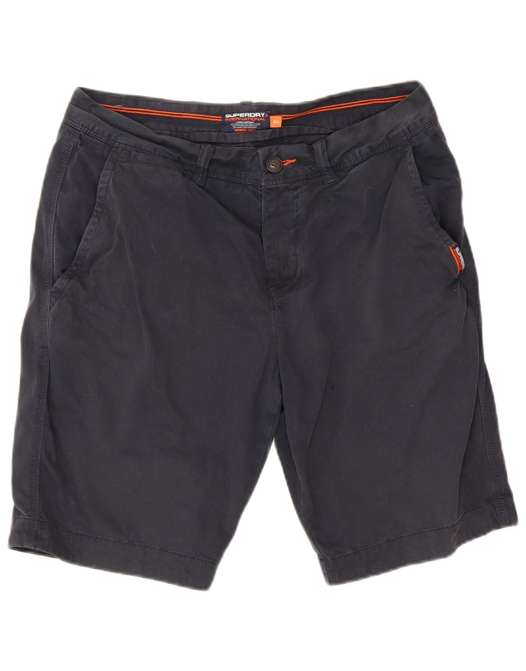 Pantaloni scurți chino pentru bărbați Superdry W32, bumbac, albastru bleumarin mediu
