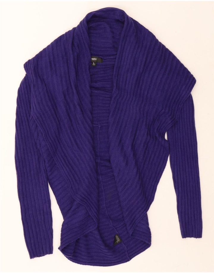 MOSSIMO Womens Open Cardigan Sweater UK 16 Large Navy Blue Acrylic Vintage Mossimo and Second-Hand Mossimo from Messina Hembry 