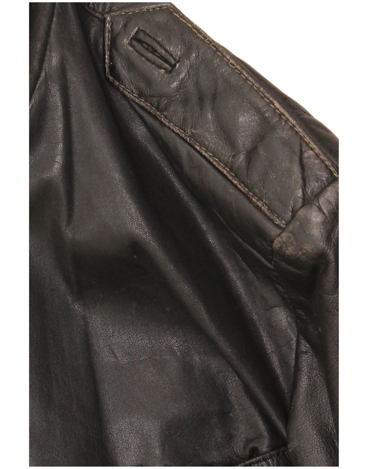 Jachetă de piele vintage pentru bărbați UK 42 XL din piele neagră