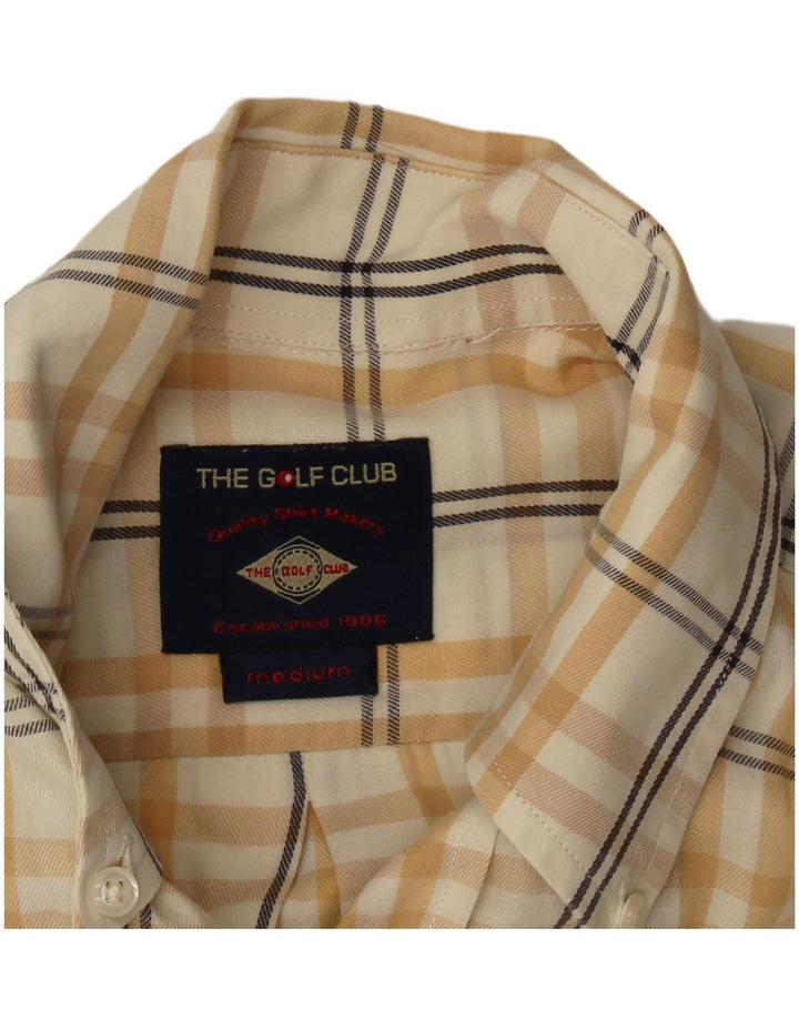 Cămașă pentru bărbați VINTAGE din bumbac cu carouri galben mediu