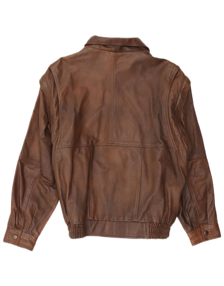 Jachetă de piele vintage pentru bărbați UK 38 Medium Brown Piele Retro