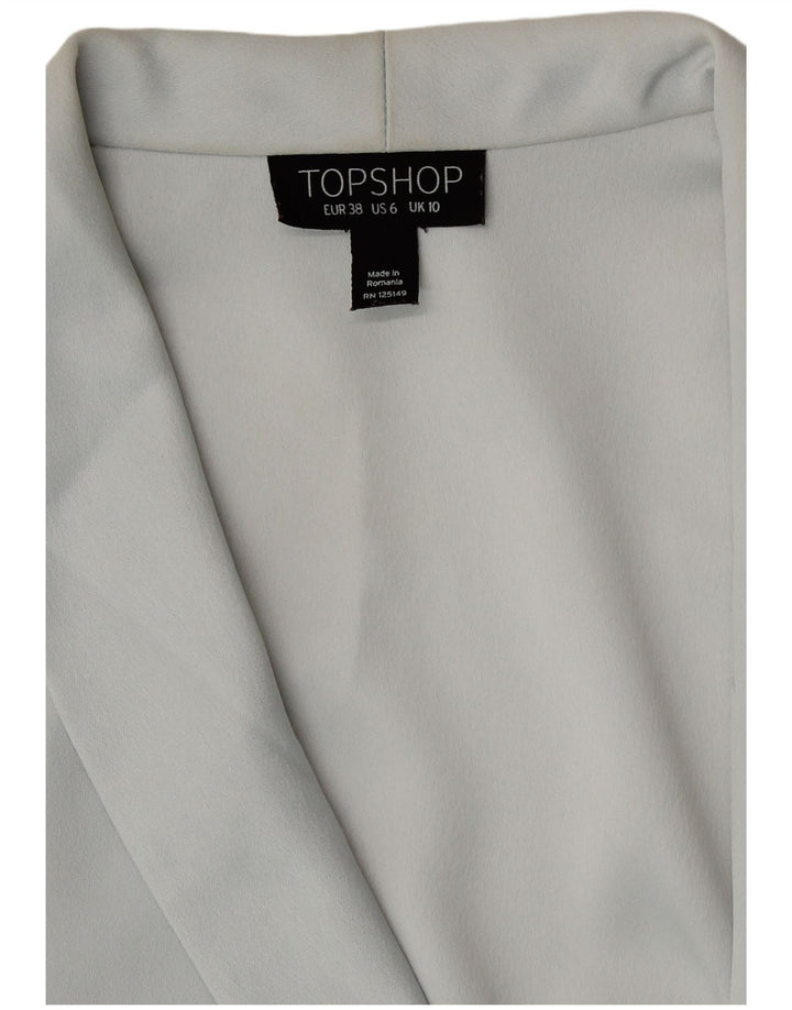 Jachetă pentru femei Topshop cu două pieptări, UK 10, poliester, gri mic
