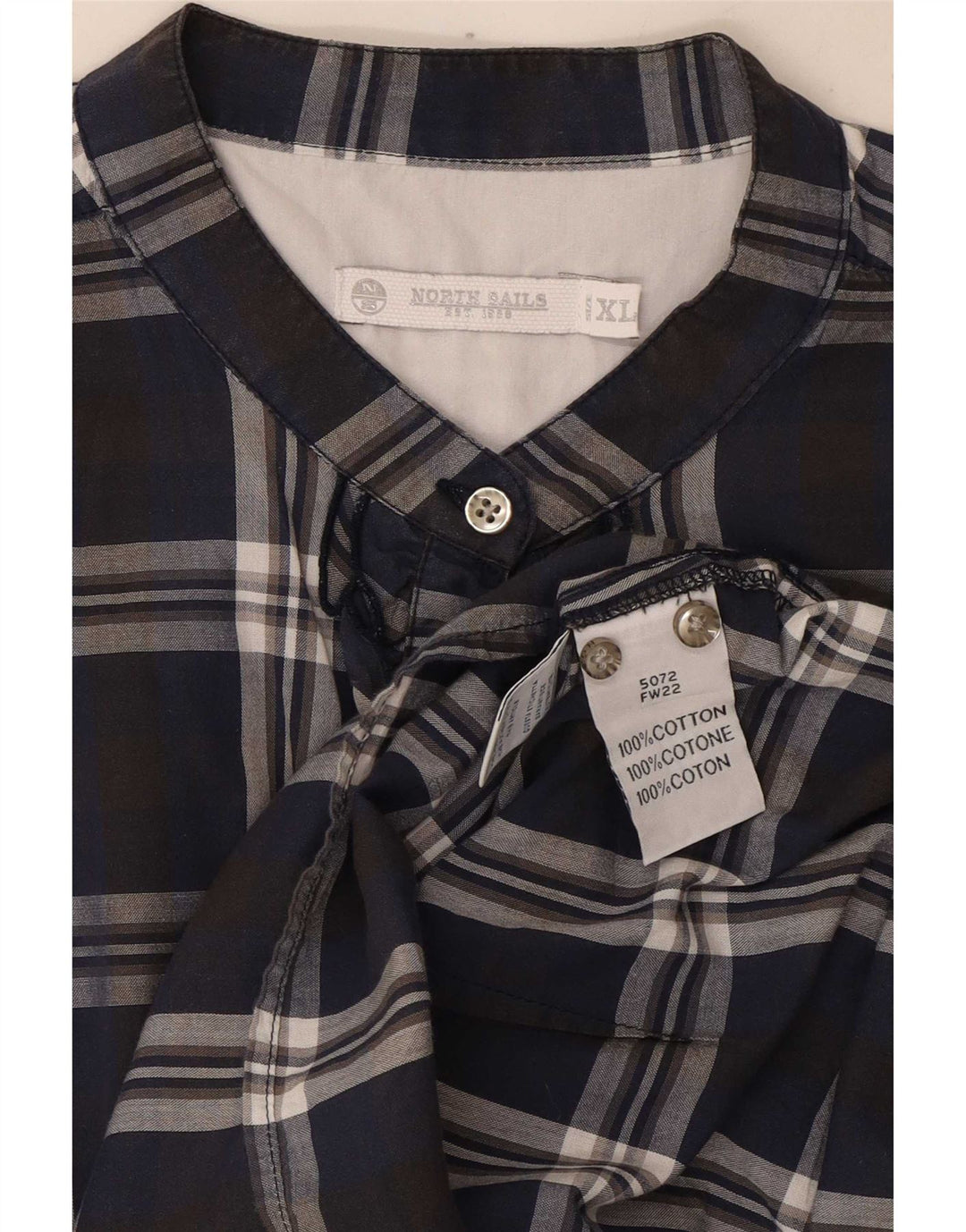 Cămașă pentru femei North Sails cu volane în față UK 18 XL, albastru bleumarin, carouri