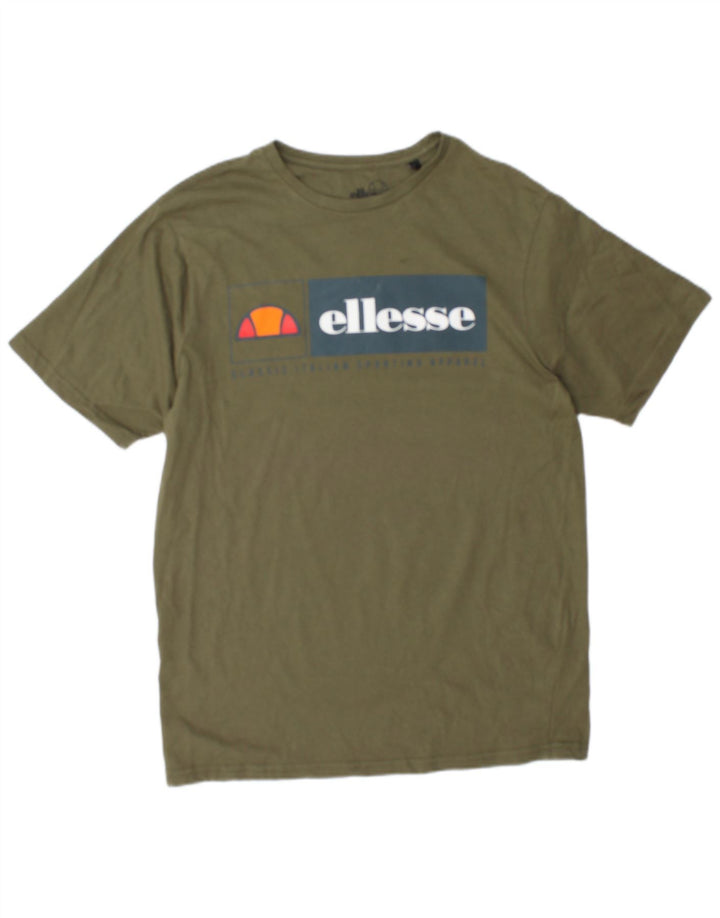 Tricou grafic pentru bărbați Ellesse Top mare din bumbac kaki