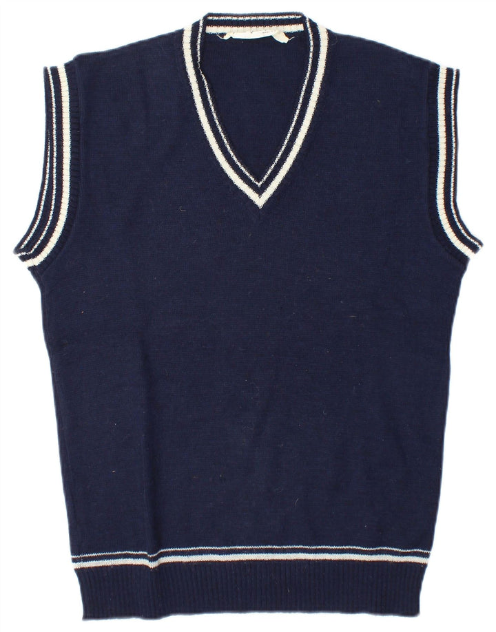 Vintage Mens Vest Tank Top Mediu Bleumarin