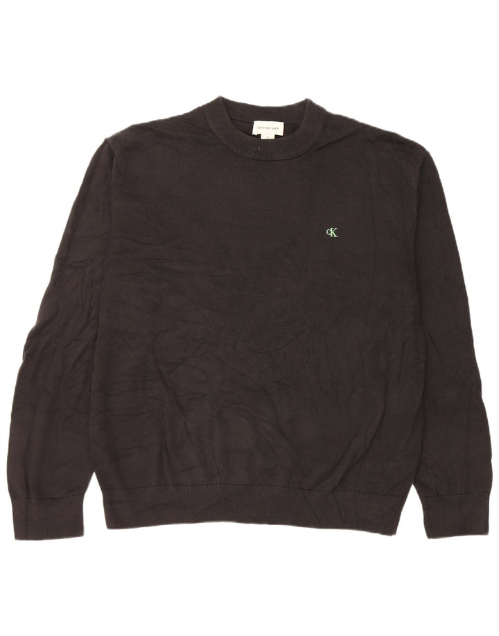 Pulover Calvin Klein Jeans pentru bărbați cu gât crew, negru mediu