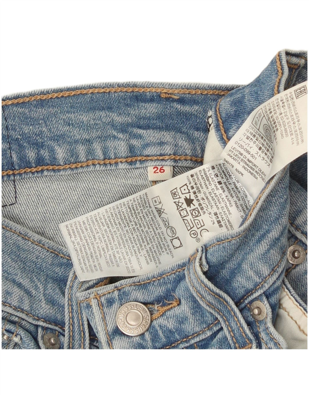 Pantaloni scurți din denim Levi's W26 Small Blue Bumbac