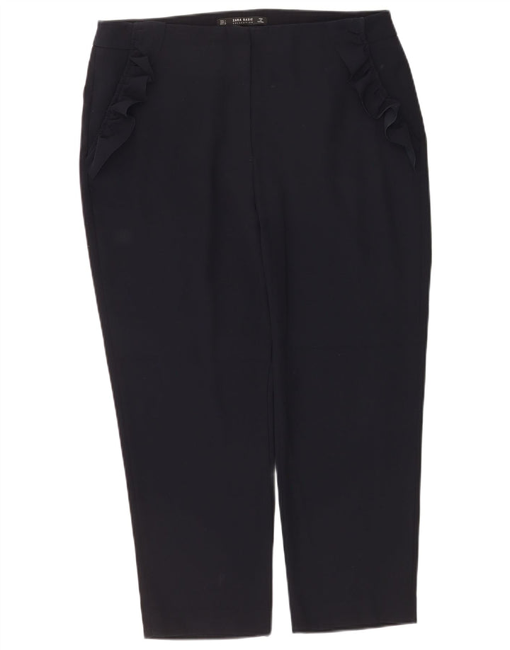 Pantaloni tăiați conici pentru femei Zara L30 L25 Poliester bleumarin