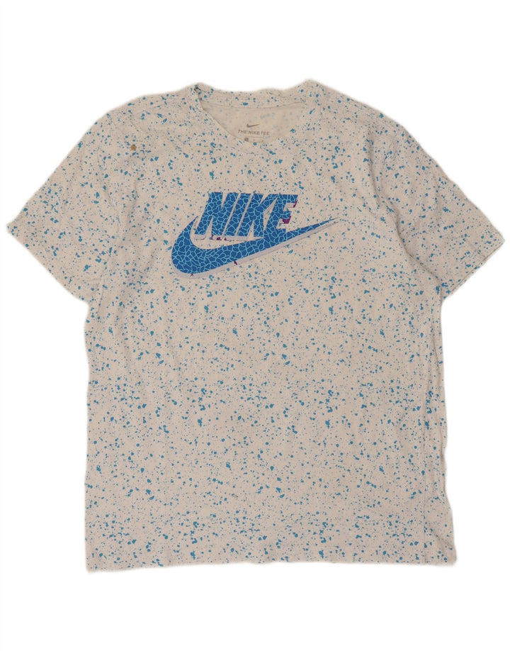 Tricou grafic Nike pentru bărbați Top mare, alb, pete din bumbac