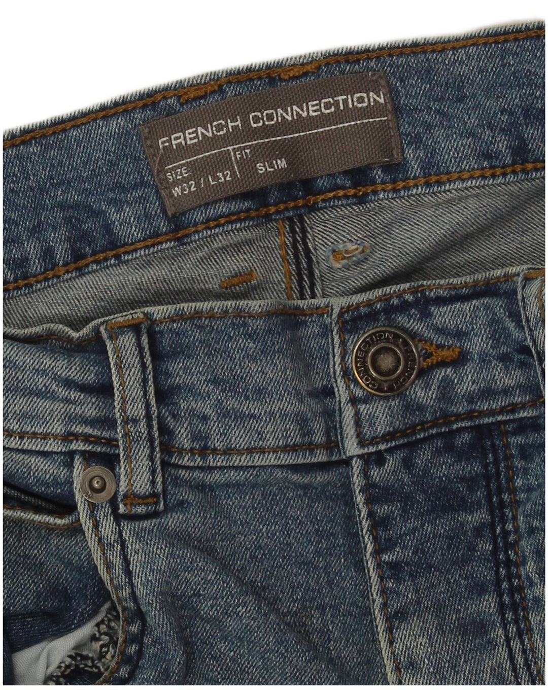 Blugi slim pentru bărbați French Connection W32 L32 Bumbac albastru