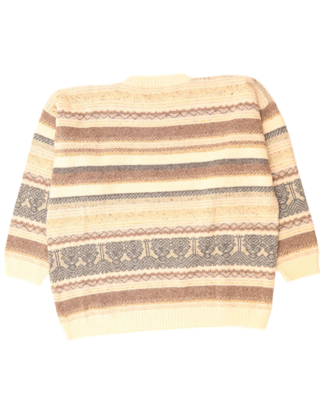 SF. BERNARD Pulover pentru bărbați cu decolteu rotund Mărimea 44/46 XL Bej Fair Isle