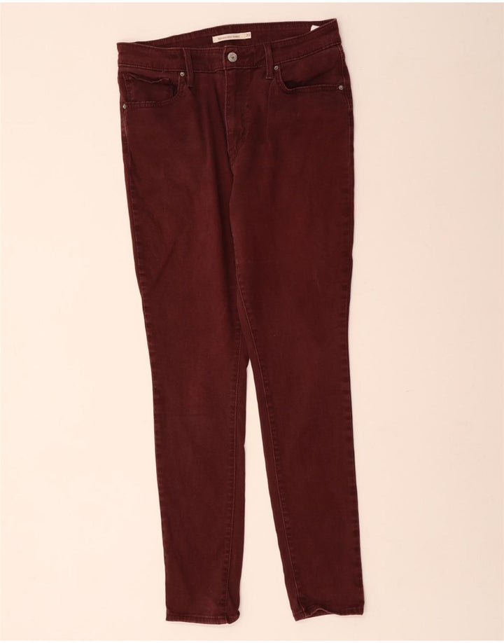 Blugi skinny cu talie înaltă pentru femei LEVI'S 721 W30 L29 bumbac burgundy