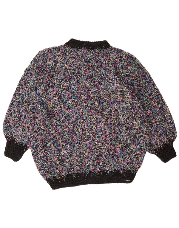 Pulover vintage pentru femei cu gât țestoasă supradimensionat, UK 18 XL, multicolor