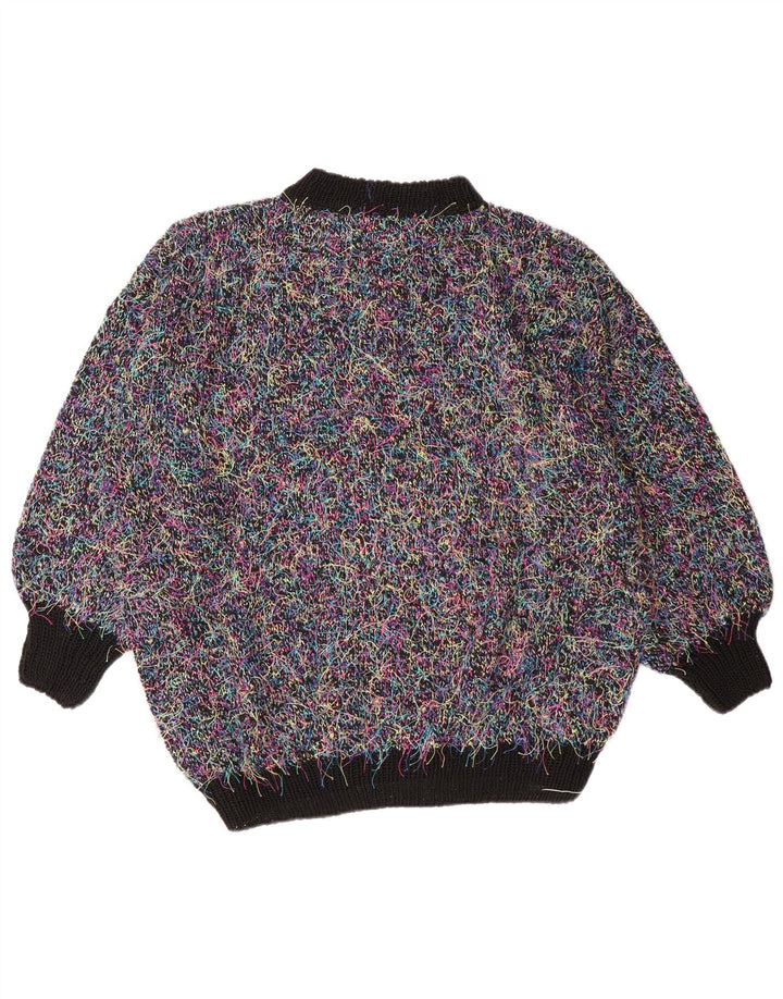 Pulover vintage pentru femei cu gât țestoasă supradimensionat, UK 18 XL, multicolor