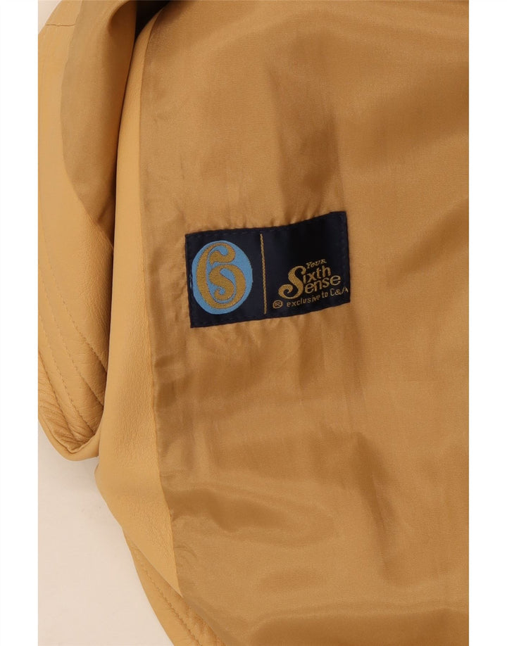 Palton din piele pentru femei Your Sixth Sense UK 12 Bej mediu