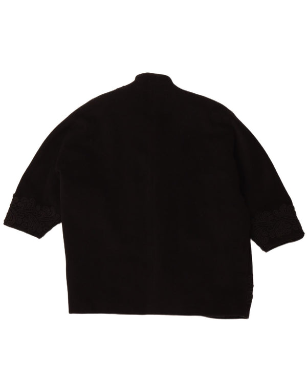 VINTAGE Jachetă pentru femei supradimensionată cu mâneci 3/4 IT 48 XL Negru Floral