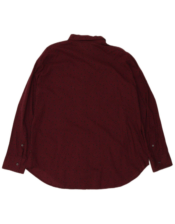 Cămașă pentru femei cu model abstract BENETTON UK 18 XL Bordeaux