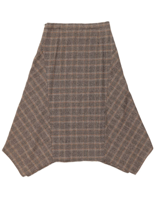 Fusta asimetrică pentru femei Massimo Dutti EU 40 Medium W30 Lână cu carouri gri