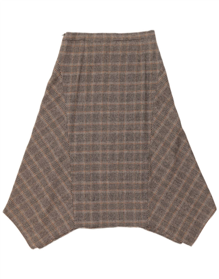 Fusta asimetrică pentru femei Massimo Dutti EU 40 Medium W30 Lână cu carouri gri