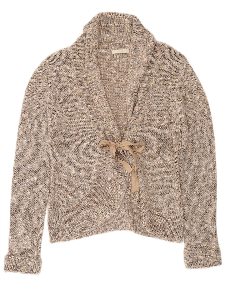 Pulover cardigan pentru femei Marks & Spencer cu cravată în față UK 14, mare, gri cu pete