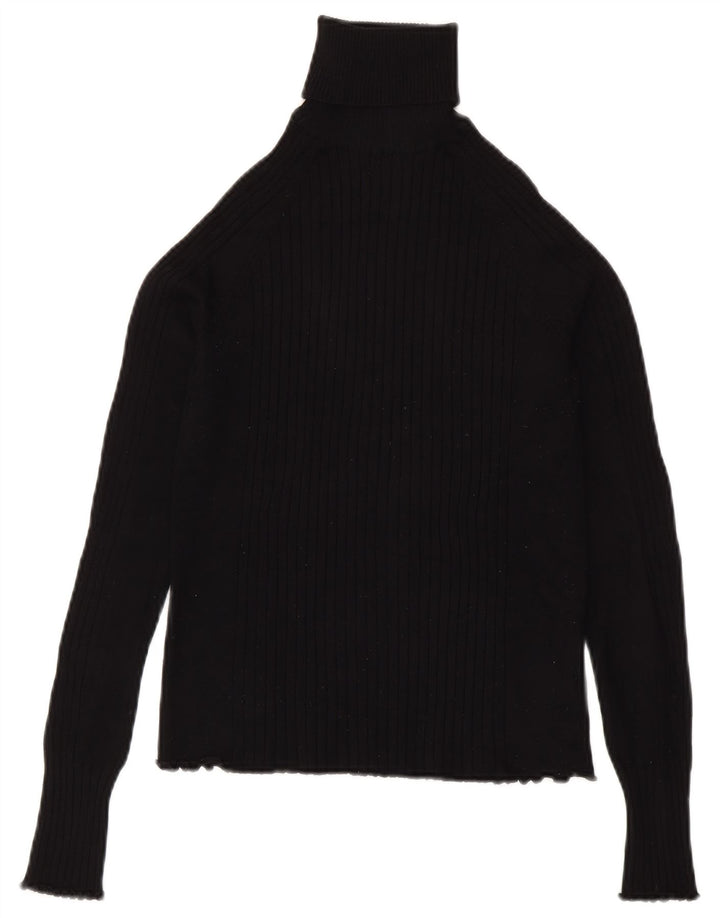 Pulover pentru femei cu gât rulat Zara UK 8 mic, negru, viscoză