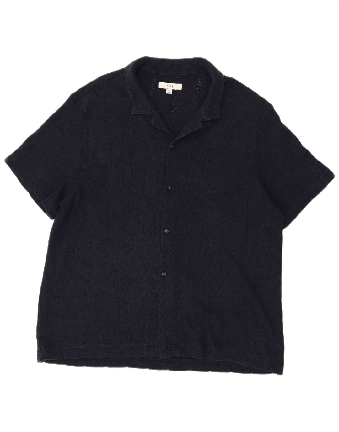 Cămașă cu mânecă scurtă pentru bărbați Marks & Spencer, bumbac bleumarin 2XL