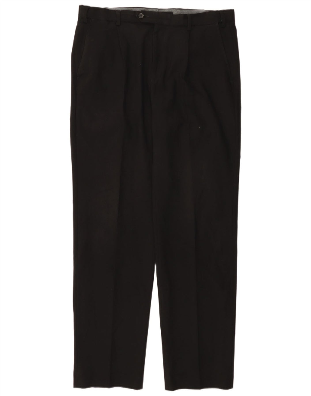 MARKS & SPENCER Pantaloni de costum pentru bărbați, cu ajustare normală, L36 L33, poliester negru