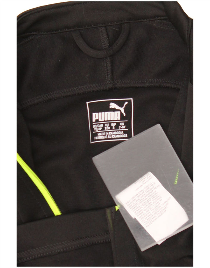 Jachetă de trening PUMA pentru băieți 7-8 ani, poliester negru