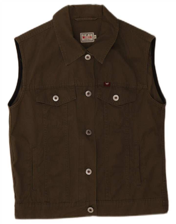Gilet de denim pentru femei Mustang UK 12 Medium Khaki Bumbac
