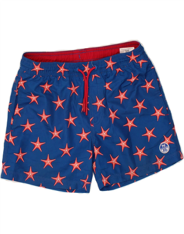NORTH SAILS Boys Abstract Pattern Swimming Shorts 11-12 Years Blue Vintage North Sails and Second-Hand North Sails from Messina Hembry 
