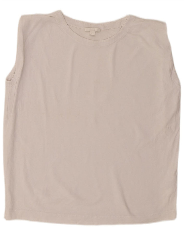 Cos Womens Oversized Vest Top UK 6 XS Bumbac alb