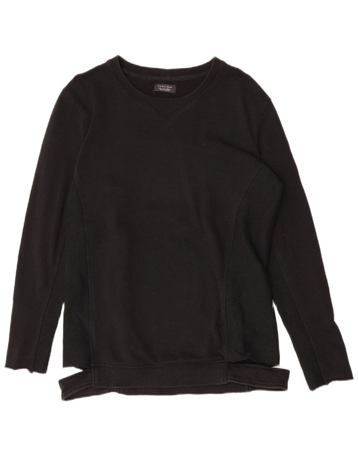 Pulover pentru bărbați Zara, mare, negru, bumbac
