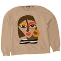 Pulover cu grafic pentru femei Zara UK 10 Mic Bej
