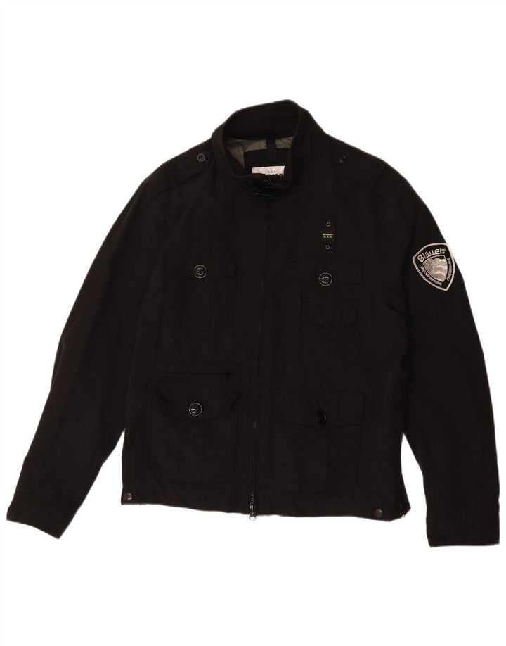 Jachetă militară Blauer pentru bărbați UK 42 XL, bumbac negru