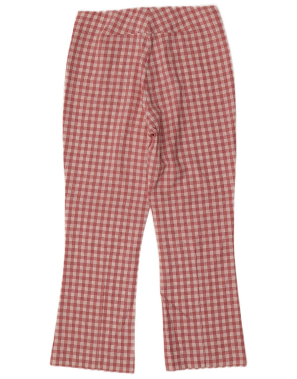 Pantaloni tăiați drept pentru femei Zara Mediu L28 L25 Roz Check