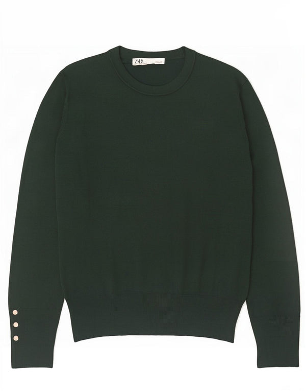 Pulover pentru damă Zara cu gât turnut, UK 12, viscoză verde medie