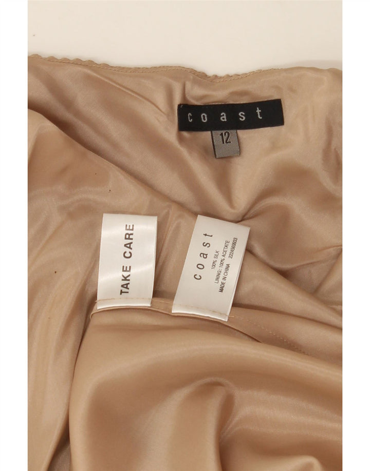 COAST Womens Halter Dress UK 12 Medium Beige Silk Vintage Coast and Second-Hand Coast from Messina Hembry 