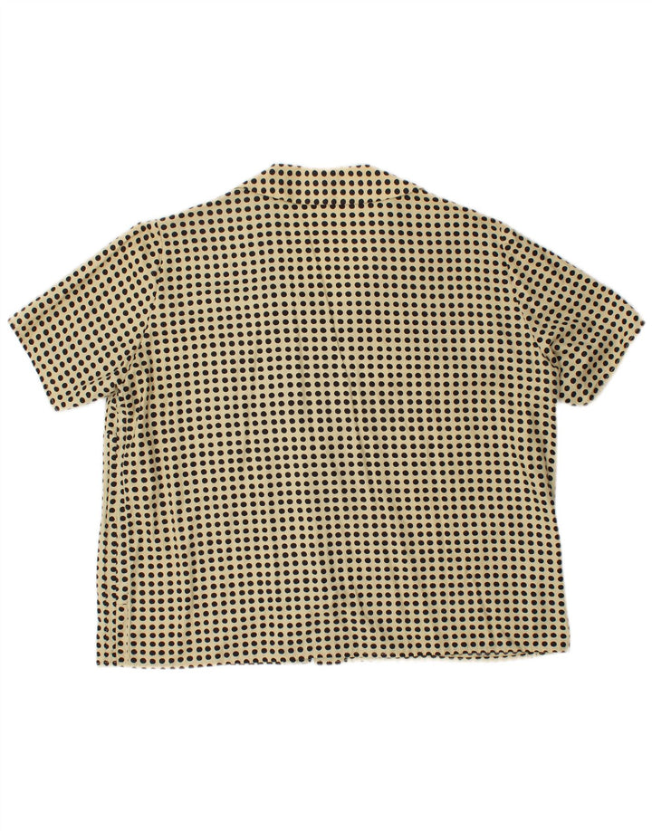 Bluză cămașă supradimensionată pentru femei VINTAGE UK 14 Medium Yellow Spotted