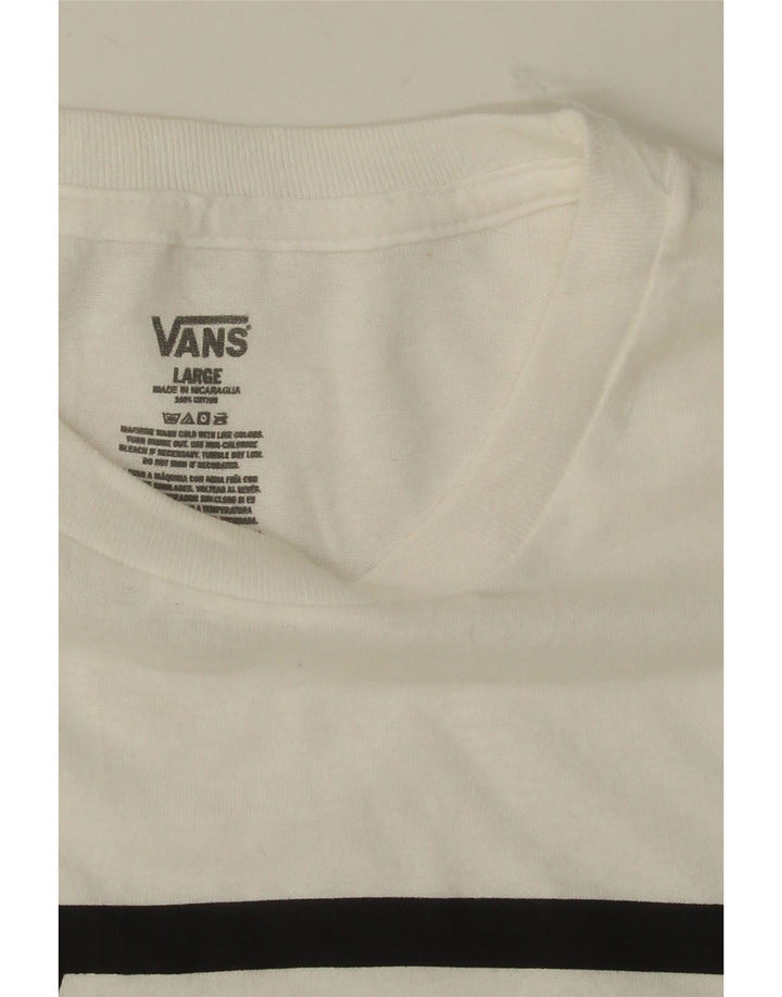 Tricou grafic pentru bărbați VANS Top mare din bumbac alb