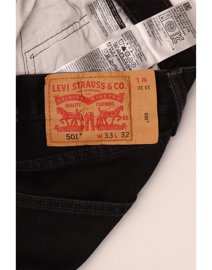 LEVI'S Blugi 501 drepti pentru bărbați W33 L32 bumbac negru
