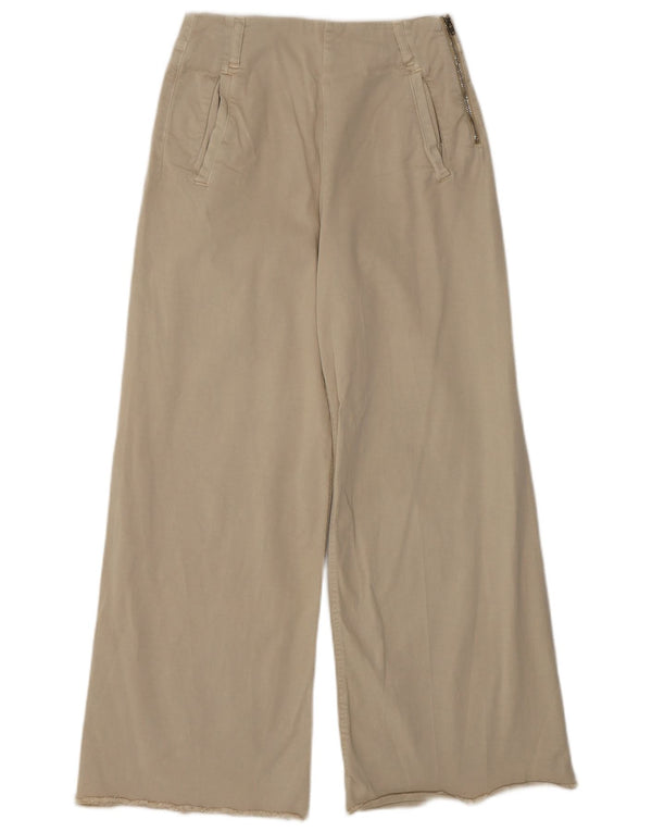 Pantaloni casual pentru femei cu talie înaltă Zara EU 34 2XS L24 L26 Bej